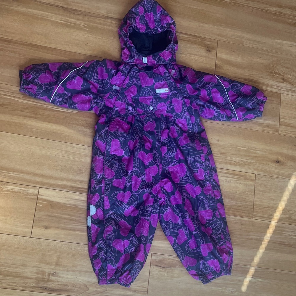 Reima Kids Purple Heart Pattern Snowsuit